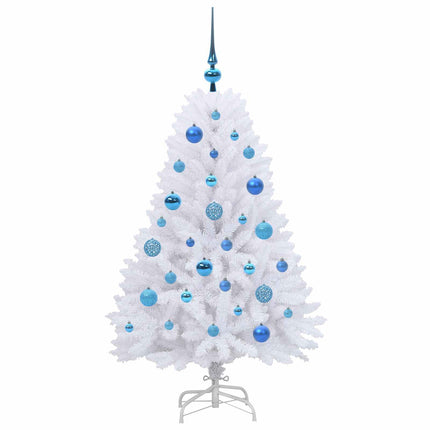 Plast Hingad Julgran med 150 LED-lampor Vit 120 cm PVC och Stål