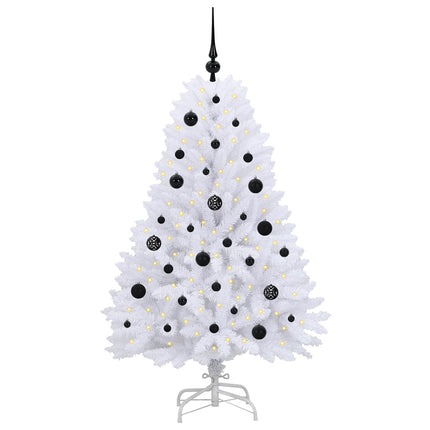 Plast Hingad Julgran med 150 LED-lampor Vit 150 cm PVC och Stål