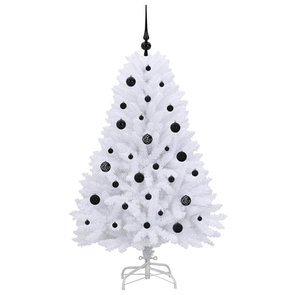 Plast Hingad Julgran med 150 LED-lampor Vit 150 cm PVC och Stål