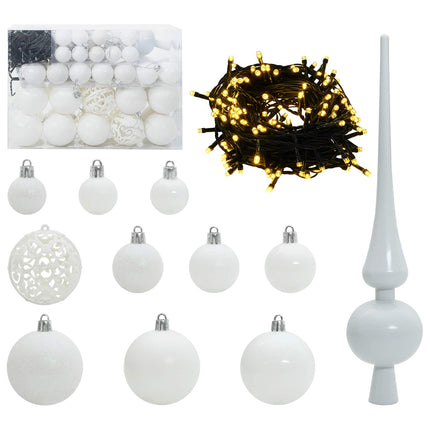 Plast Hingad Julgran med 150 LED-lampor Vit 150 cm PVC och Stål