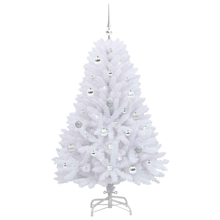 Plast Hingad Julgran med 150 LED-lampor Vit 150 cm PVC och Stål