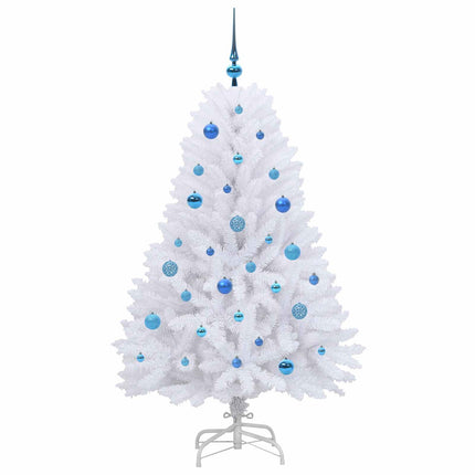 Plast Hingad Julgran med 150 LED-lampor Vit 150 cm PVC och Stål