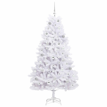 Plast Hingad Julgran med 300 LED-lampor Vit 180 cm PVC och stål