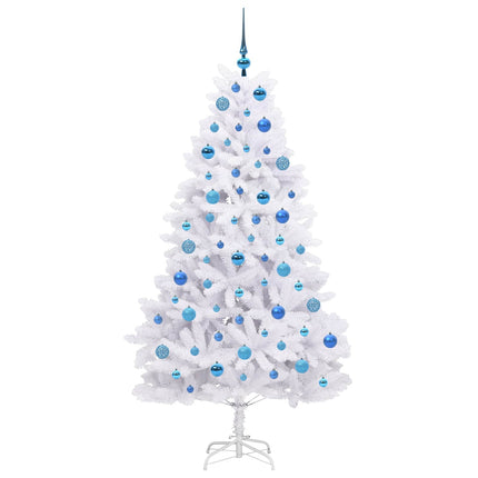 Plast Hingad Julgran med 300 LED-lampor Vit 180 cm PVC och stål