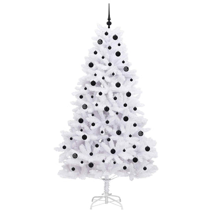 Plast Hingad Julgran med 300 LED-lampor Vit 210 cm PVC och stål
