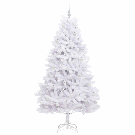 Plast Hingad Julgran med 300 LED-lampor Vit 210 cm PVC och stål