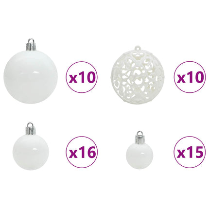 Plast Hingad Julgran med 300 LED-lampor Vit 210 cm PVC och stål