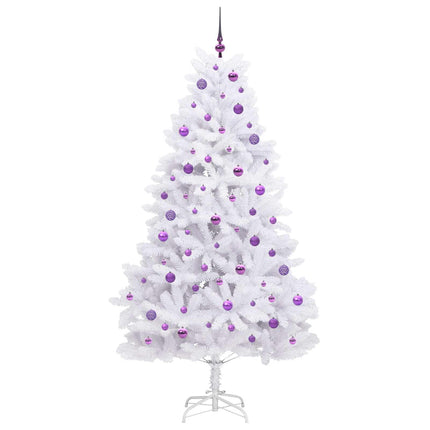 Plast Hingad Julgran med 300 LED-lampor Vit 210 cm PVC och stål