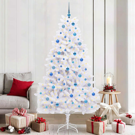 Plast Hingad Julgran med 300 LED-lampor Vit 210 cm PVC och stål