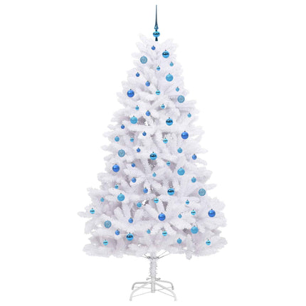 Plast Hingad Julgran med 300 LED-lampor Vit 210 cm PVC och stål