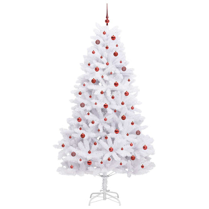 Plast Hingad Julgran med 300 LED-lampor Vit 240 cm PVC och stål