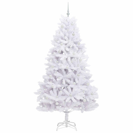 Plast Hingad Julgran med 300 LED-lampor Vit 240 cm PVC och stål