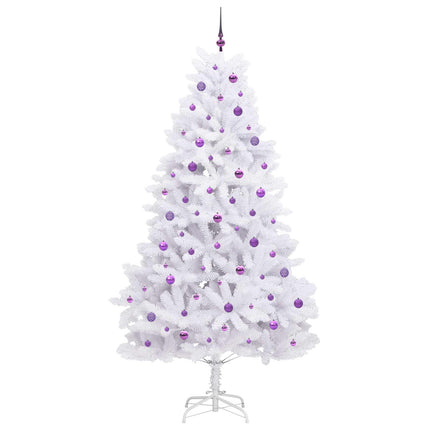 Plast Hingad Julgran med 300 LED-lampor Vit 240 cm PVC och stål