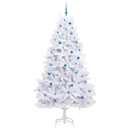 Plast Hingad Julgran med 300 LED-lampor Vit 240 cm PVC och stål