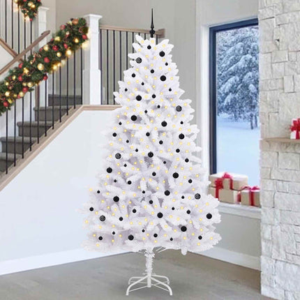 Plast Hingad Julgran med 300 LED-lampor Vit 270 cm PVC och stål