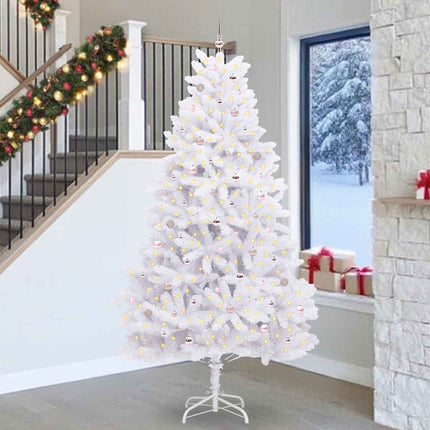 Plast Hingad Julgran med 300 LED-lampor Vit 270 cm PVC och stål