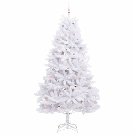 Plast Hingad Julgran med 300 LED-lampor Vit 270 cm PVC och stål