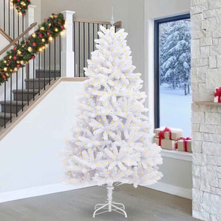 Plast Hingad Julgran med 300 LED-lampor Vit 270 cm PVC och stål