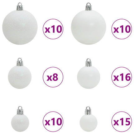 Plast Hingad Julgran med 300 LED-lampor Vit 270 cm PVC och stål