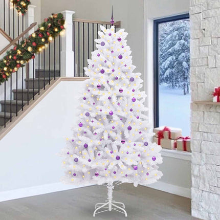 Plast Hingad Julgran med 300 LED-lampor Vit 270 cm PVC och stål