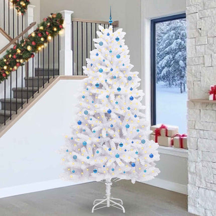 Plast Hingad Julgran med 300 LED-lampor Vit 270 cm PVC och stål