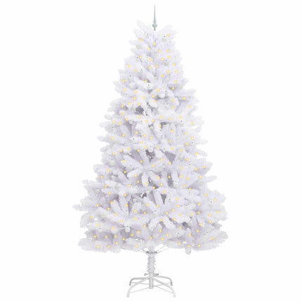 Plast Hingad Julgran med 300 LED-lampor Vit 300 cm PVC och stål