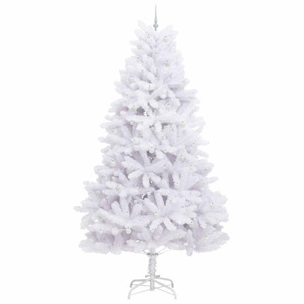 Plast Hingad Julgran med 300 LED-lampor Vit 300 cm PVC och stål