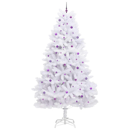 Plast Hingad Julgran med 300 LED-lampor Vit 300 cm PVC och stål