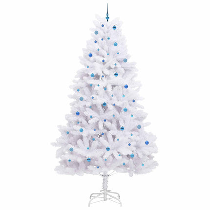 Plast Hingad Julgran med 300 LED-lampor Vit 300 cm PVC och stål