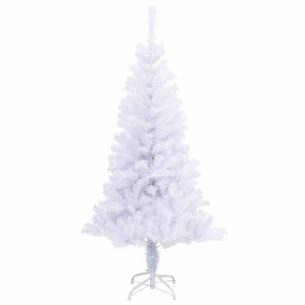 Konstgjord julgran med 150 LED-lampor Vit 120 cm PVC och Stål