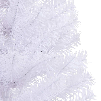 Konstgjord julgran med 150 LED-lampor Vit 150 cm PVC och Stål