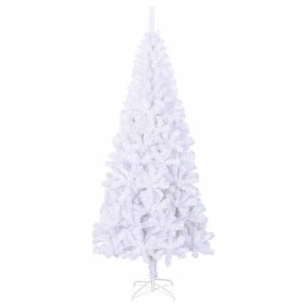 Konstgjord julgran med 300 LED-lampor Vit 210 cm PVC och stål