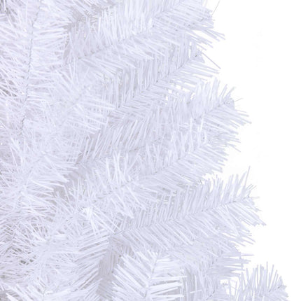 Konstgjord julgran med 300 LED-lampor Vit 240 cm PVC och stål