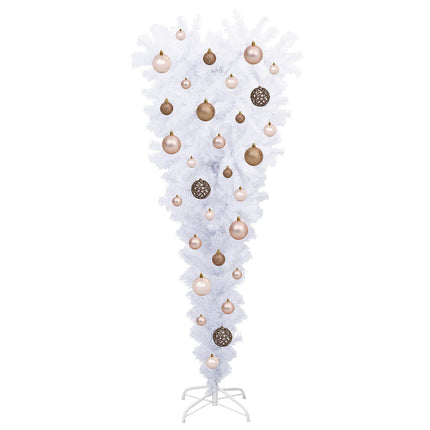 Konstgjord julgran med 150 LED-lampor Vit 120 cm PVC och Stål