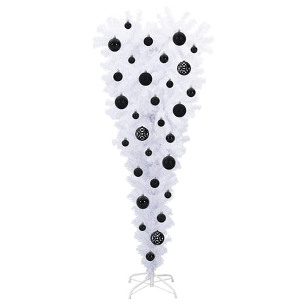 Konstgjord julgran med 150 LED-lampor Vit 120 cm PVC och Stål