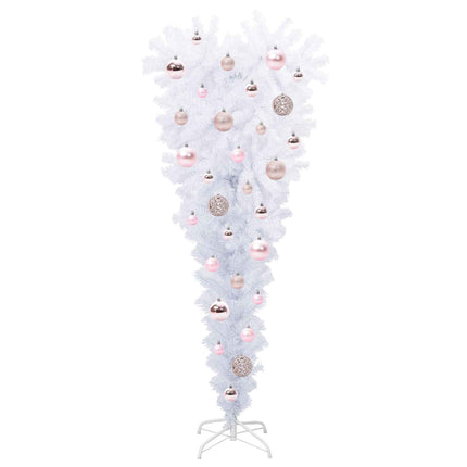 Konstgjord julgran med 150 LED-lampor Vit 120 cm PVC och Stål