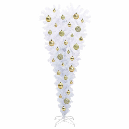 Konstgjord julgran med 150 LED-lampor Vit 120 cm PVC och Stål