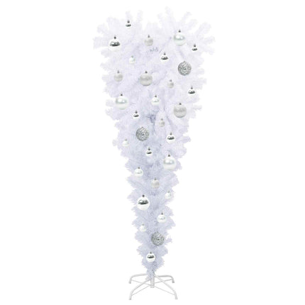 Konstgjord julgran med 150 LED-lampor Vit 120 cm PVC och Stål