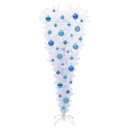 Konstgjord julgran med 150 LED-lampor Vit 120 cm PVC och Stål