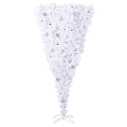 Konstgjord julgran med 300 LED-lampor Vit 180 cm PVC och Stål