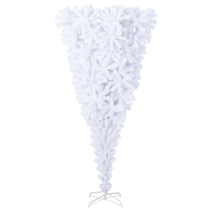 Konstgjord julgran med 300 LED-lampor Vit 240 cm PVC och Stål