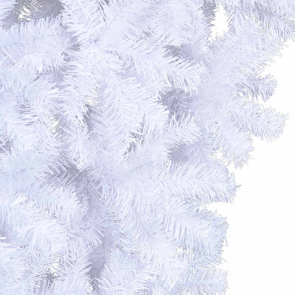 Konstgjord julgran med 300 LED-lampor Vit 240 cm PVC och Stål