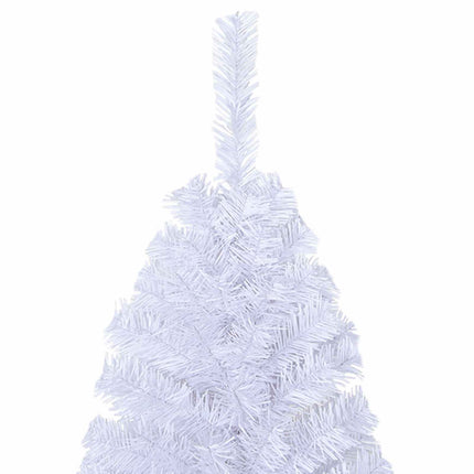 Konstgjord julgran med 150 LED-lampor Vit 150 cm PVC och stål