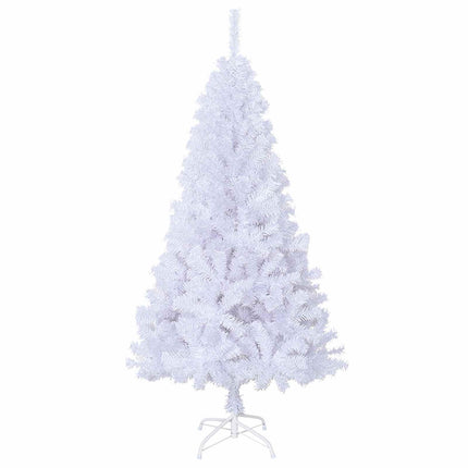 Konstgjord julgran med 150 LED-lampor Vit 150 cm PVC och stål