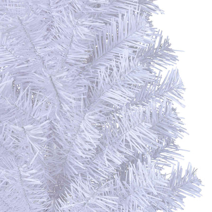 Konstgjord julgran med 300 LED-lampor Vit 210 cm PVC och stål