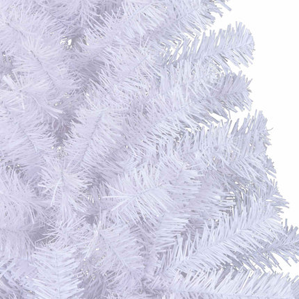 Konstgjord julgran med 300 LED-lampor Vit 240 cm PVC och stål