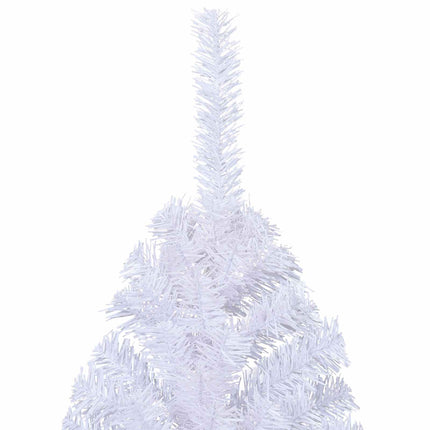 Konstgjord julgran med 300 LED-lampor Vit 240 cm PVC och stål