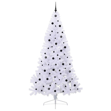 Konstgjord julgran med 300 LED-lampor Vit 240 cm PVC och stål