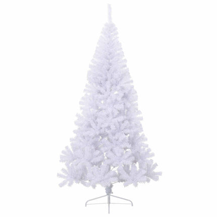 Konstgjord julgran med 300 LED-lampor Vit 240 cm PVC och stål