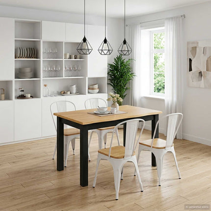 Matbord EKAI Svart 112 x 70 x 76,5 cm Massiv furu